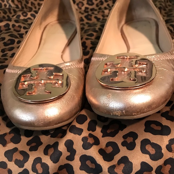 Tory Burch Rose Gold Flats - Picture 2 of 5